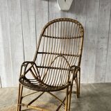 Fauteuil rotin vintage