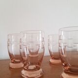 Set of 5 pink glasses