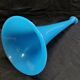 Vase cornet glass paste or faience enamelled blue soliflore