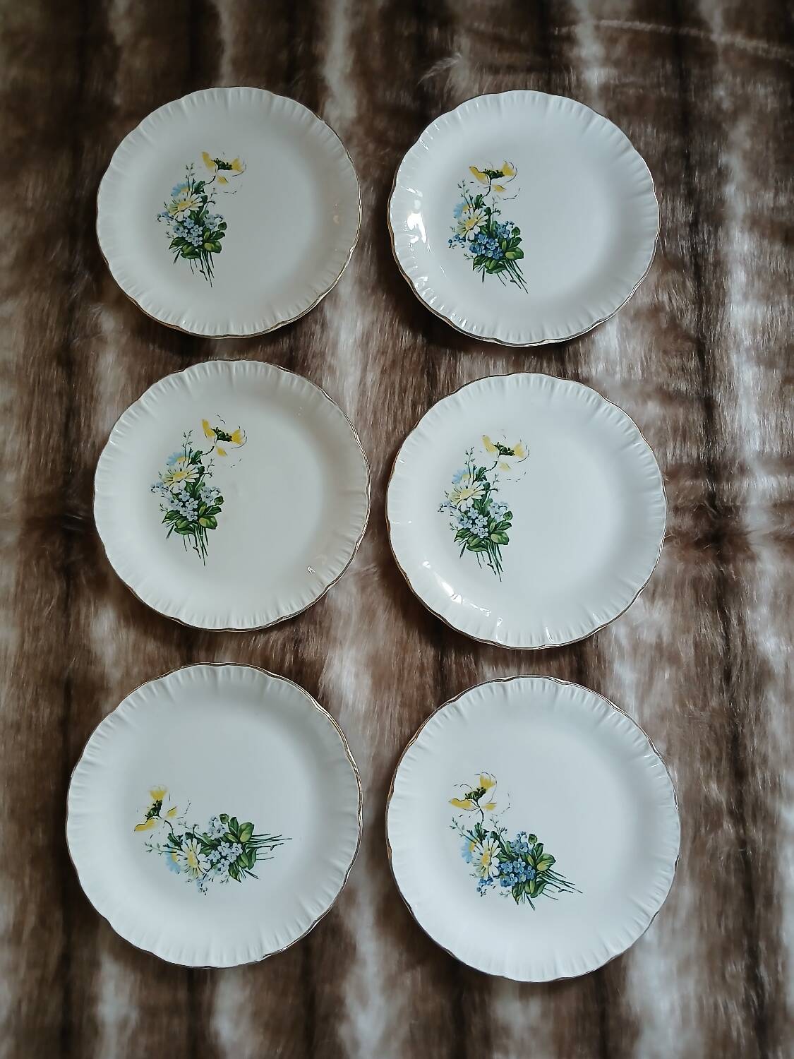 6 antique dessert plates from Digoin and Sarreguemines