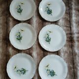 6 antique dessert plates from Digoin and Sarreguemines