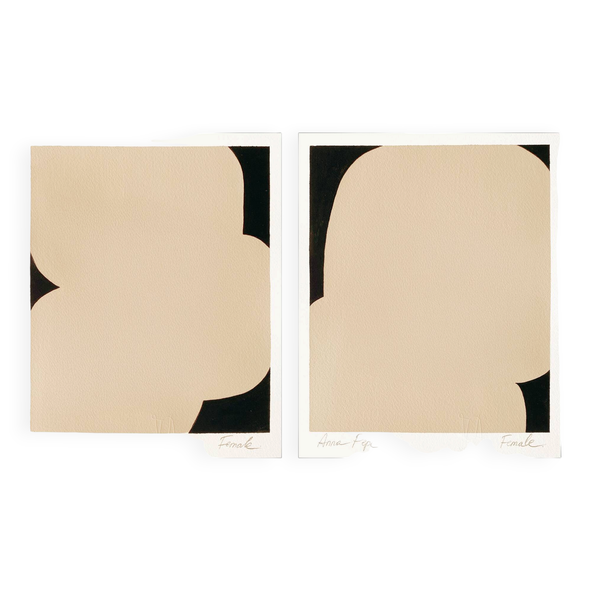 Abstract Gouache Original Painting, Set of 2