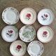 Set eight flowery dessert plates