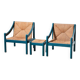 Vico Magistretti Pair of Carimate Lounge Chairs + Stool for Cassina Italy 1960s
