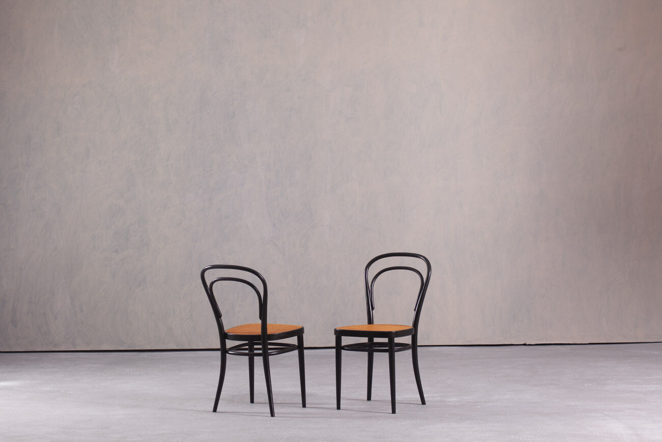Vintage Thonet No. 214 chairs, Austria, 1970s set of 2
