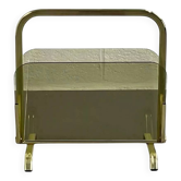 Brass and glass magazine rack