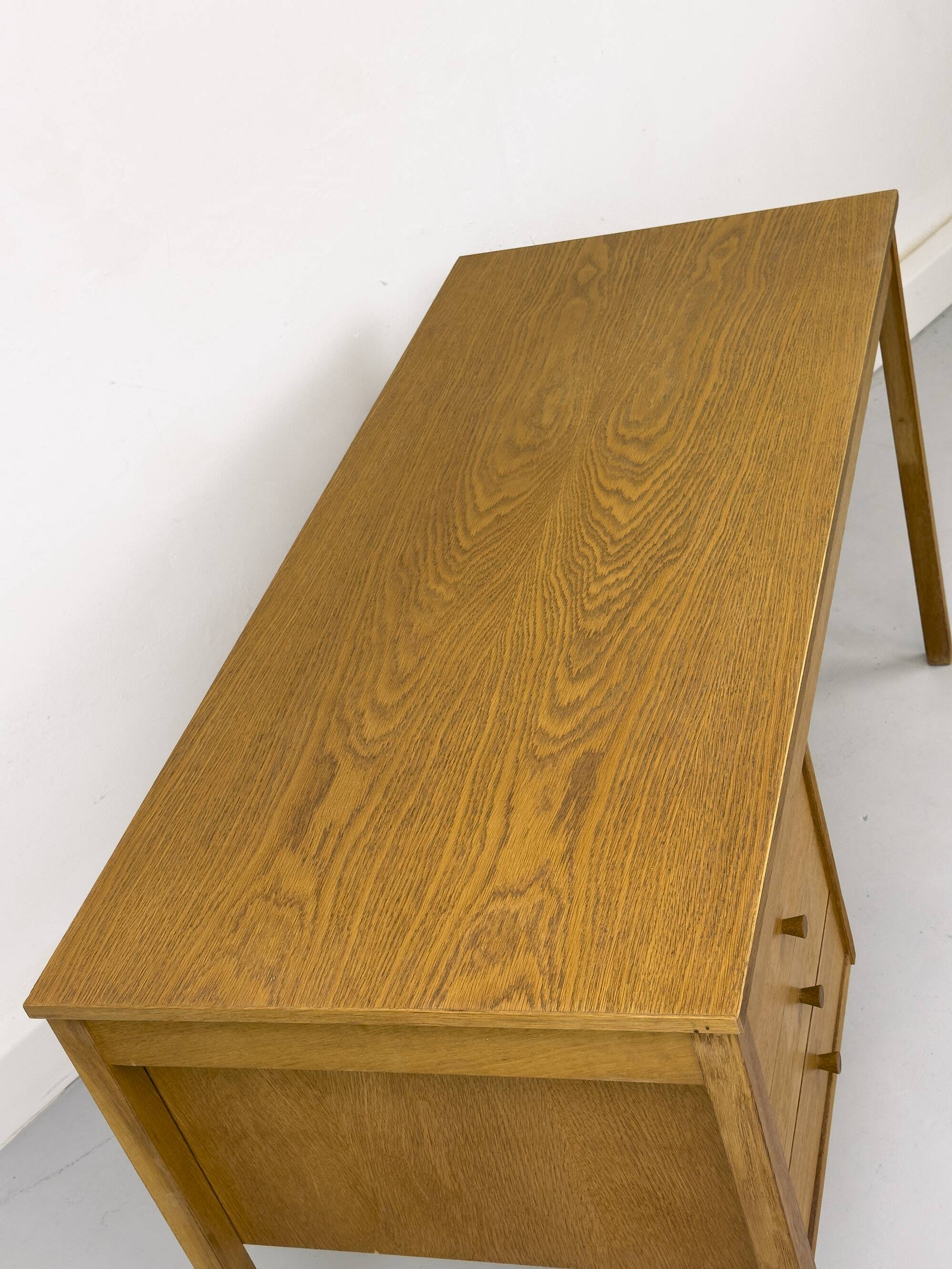 Oak Desk with Three Drawers from Domino Møbler, 1970s
