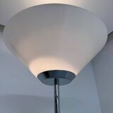 Floor lamp in white metal and plastic, Swisslamps SLZ design, vintage 80s