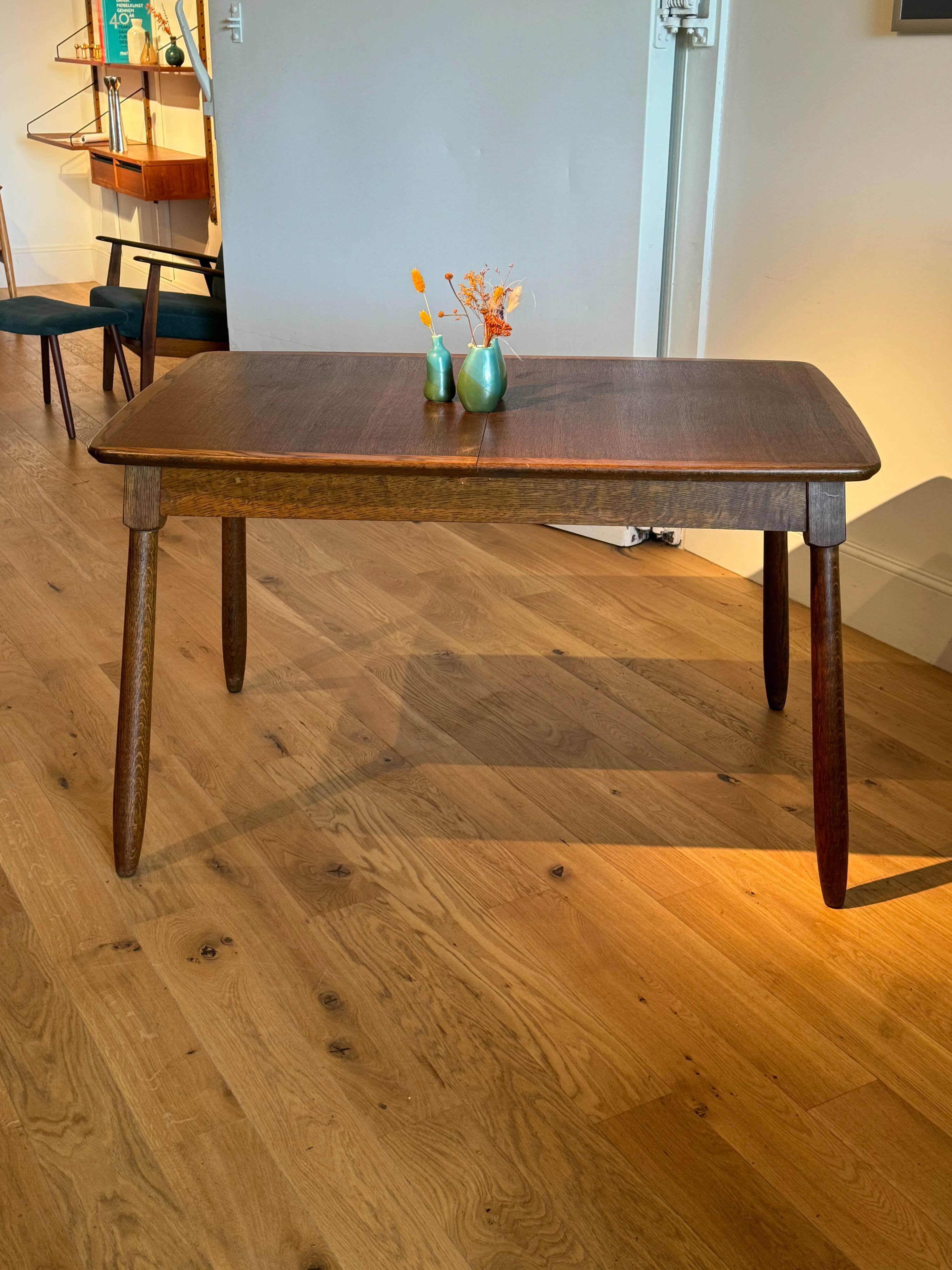 Vintage Scandinavian oak table "Mette"