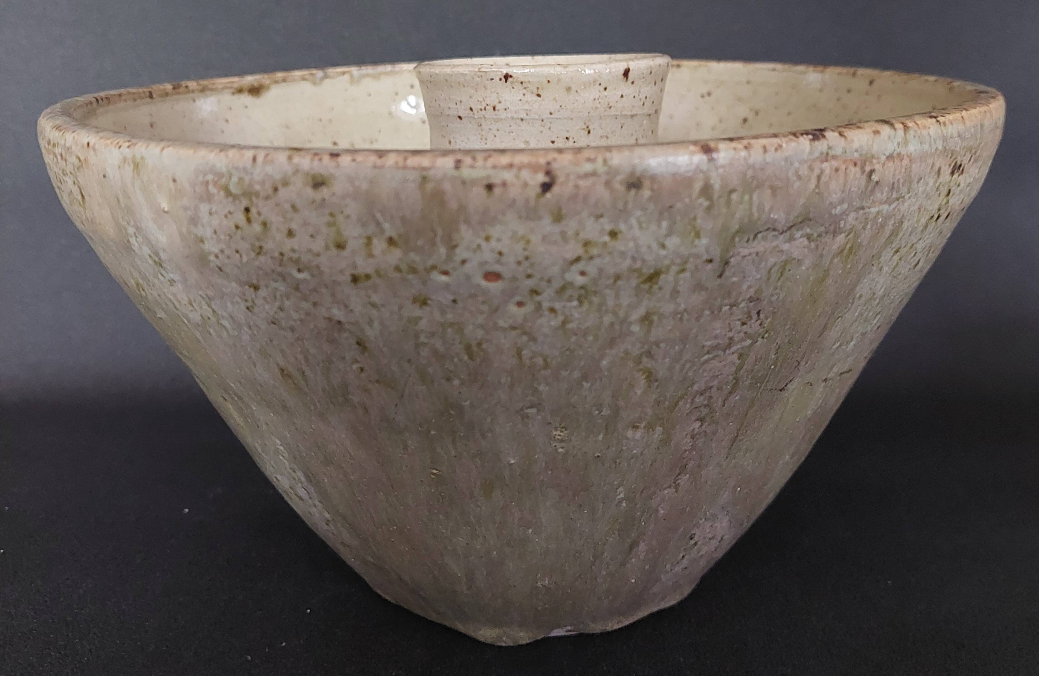 20th century ceramic tea light holder, La Borne stoneware, signed Jean Pierre Viot, dated 196