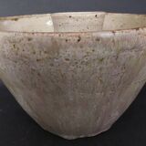 20th century ceramic tea light holder, La Borne stoneware, signed Jean Pierre Viot, dated 196