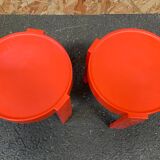Pair of orange bedside tables