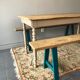 2 old farm benches