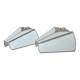 Pair of white and pink glass paste wall lights, Italy, Art Deco style