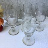Antique wine glasses half-crystal - France circa 1900