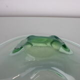 Mid-century art glass big bowl by zelezno borske sklo, 1960's