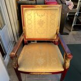 Armchair empire golden satin fabric