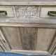 Art Deco vintage Parisian buffet renovated in solid oak and pink marble from the 1930s.