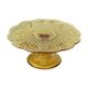 Assiette à gâteau vintage Art déco en verre pressé ambré 30 cm