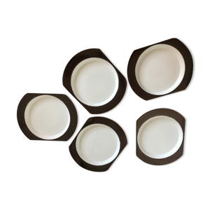 ensemble de 5 assiettes design Joe Colombo années ‘70
