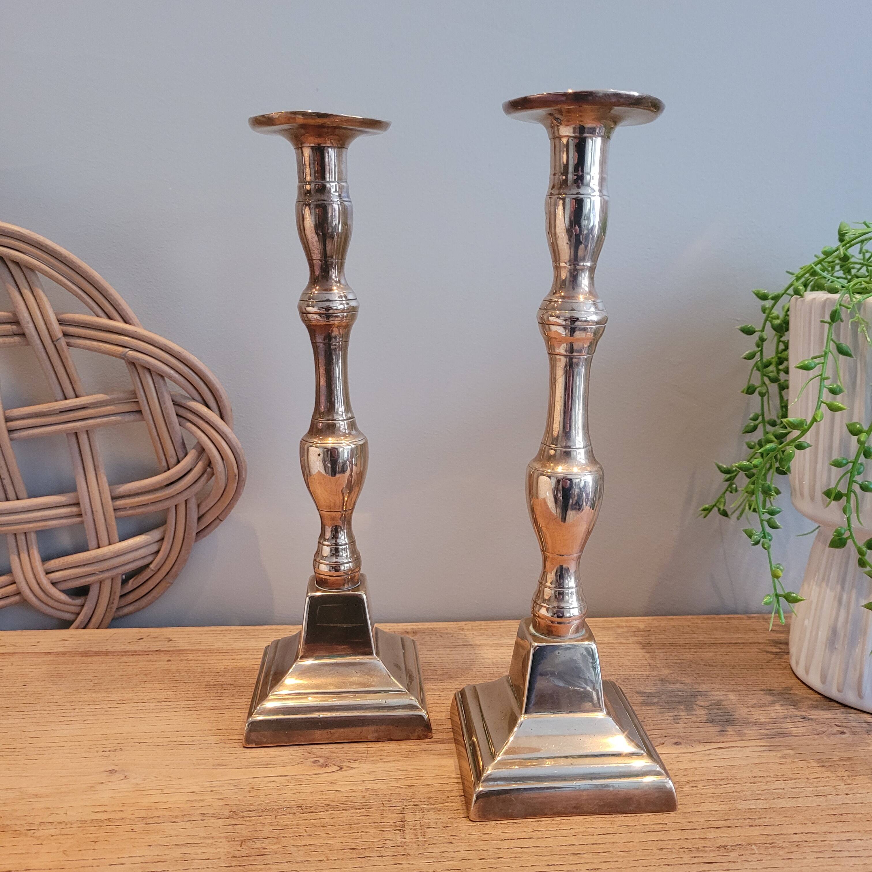 La Redoute x Selency pair of brass candle holders 16