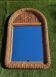 Vintage French mirror in natural rattan with twisted braid, 1970-1980.