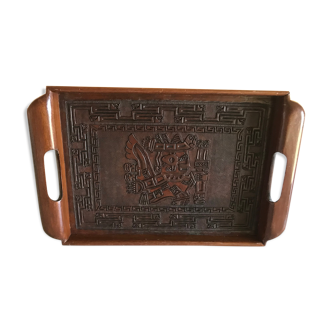 Chiseled wooden tray