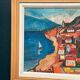 Original Swedish Oil on Panel – “Coastal Town” by Bartovicz 71 – Vintage & Framed – 51 × 41 cm (20" x 16.1")