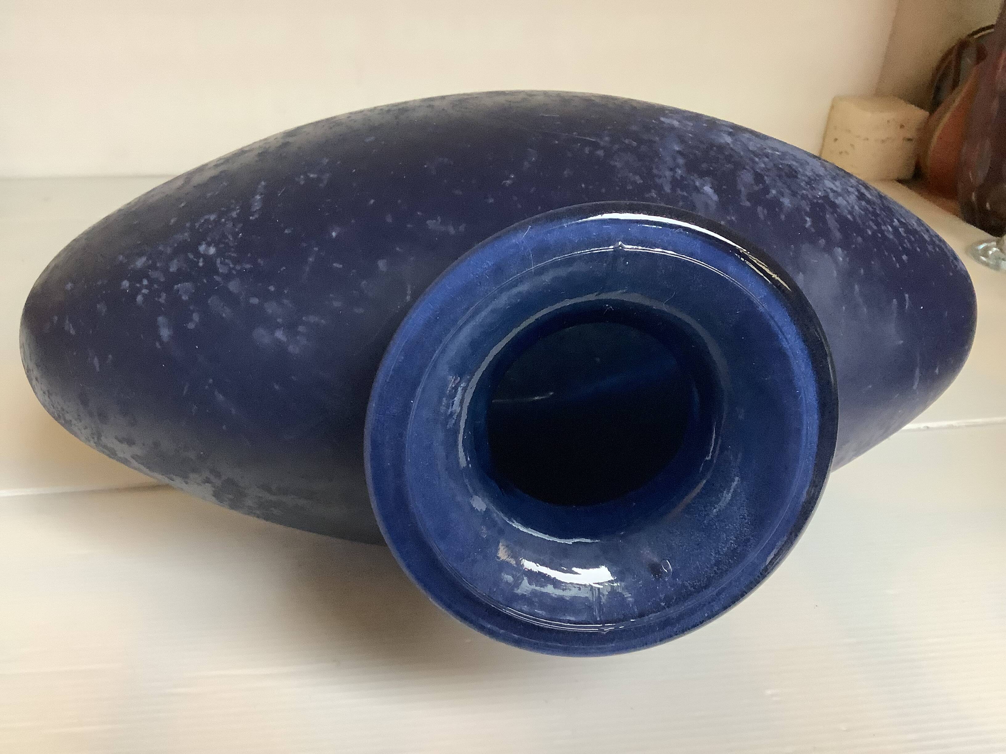 Large blue ovoid Scavo vase