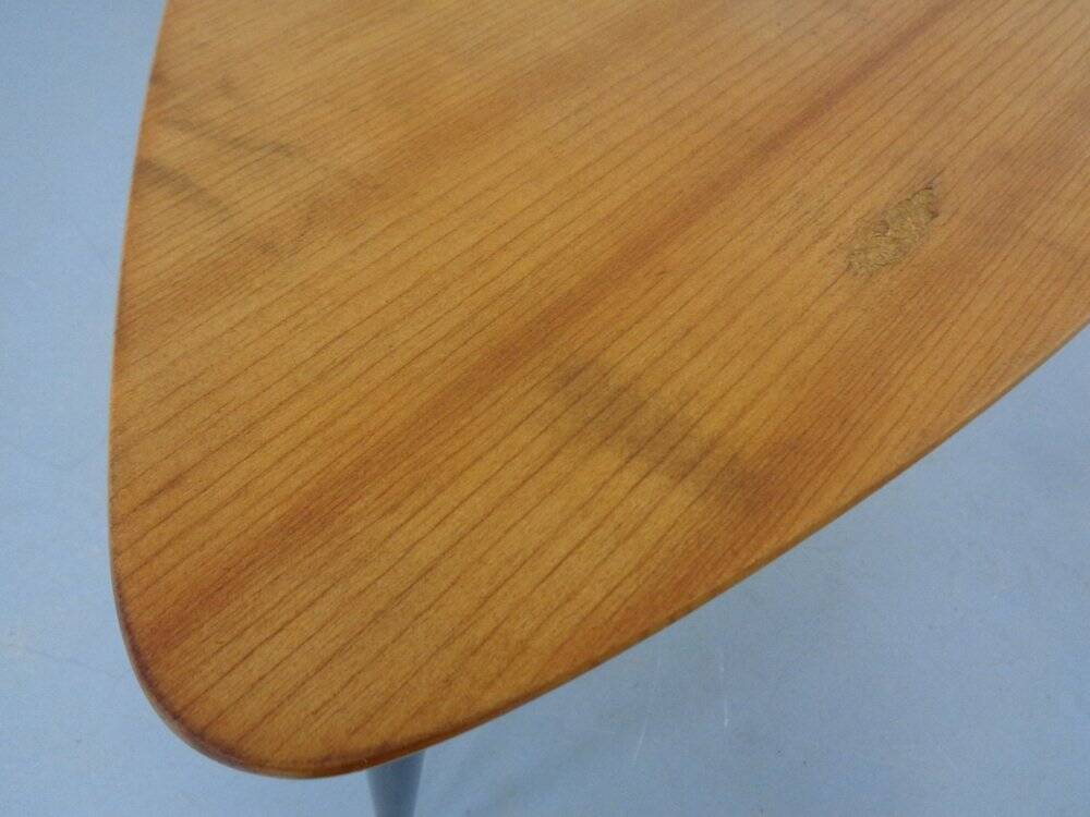 Mid-Century Triangular Birch Side Tables, 1960s, Set of 2