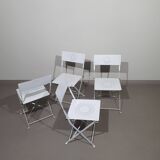 4 x solid metal folding chairs 80s