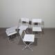 4 x solid metal folding chairs 80s