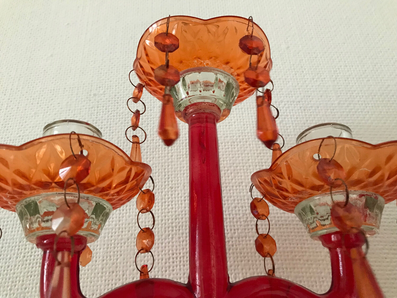 Candlestick glass tassels colors baroque chandelier