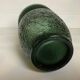 Antique green art deco molded glass vase