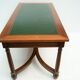 Mahogany coffee table, green leather, bronze Empire style