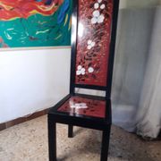 Japanese chair with a high backrest