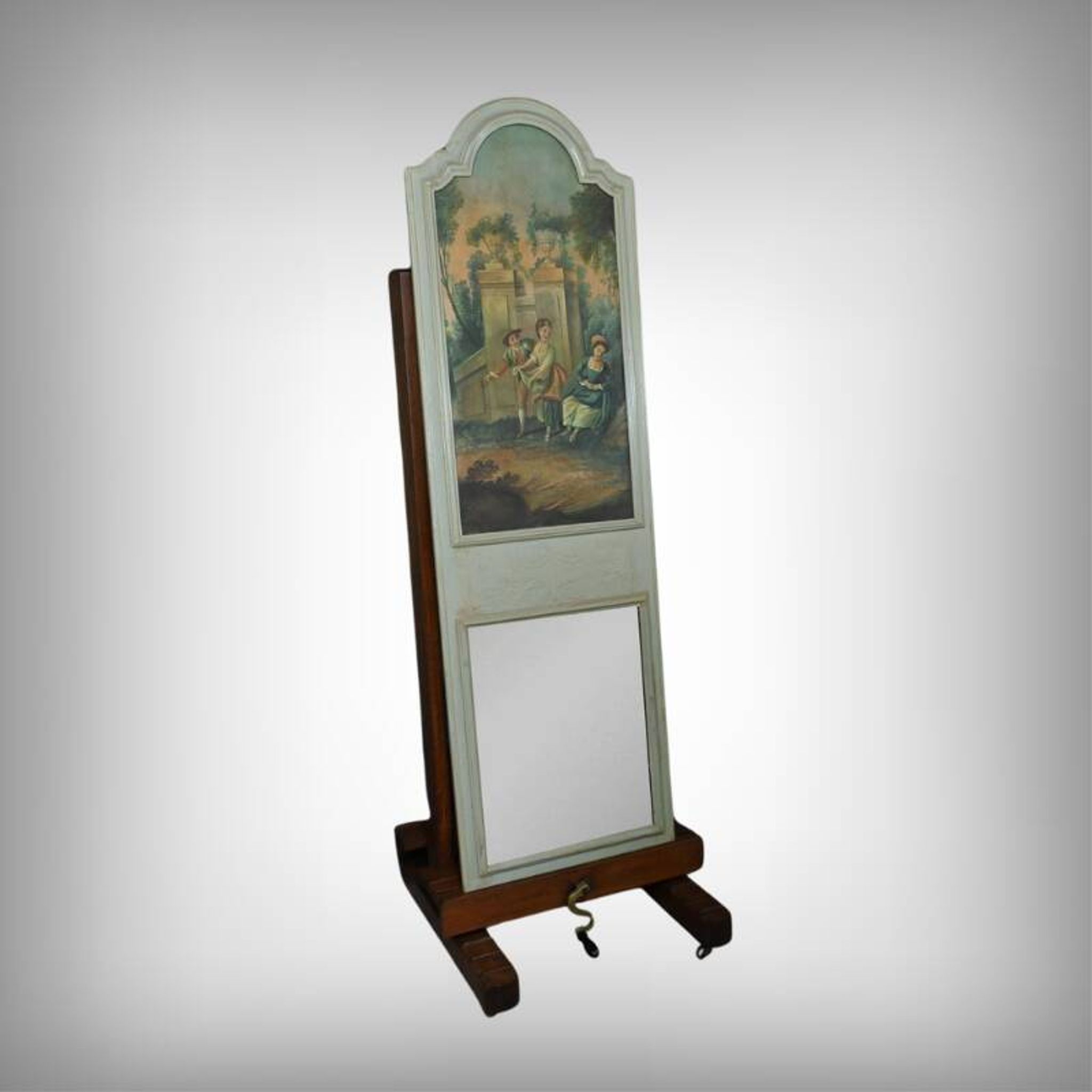 Painted wooden trumeau mirror, Louis XV style – first part of the 20th century