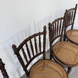 Série 4 chaises bistrot cannage Fischel n019