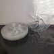 6 embossed glass oyster plates, 1970s Arcoroc France