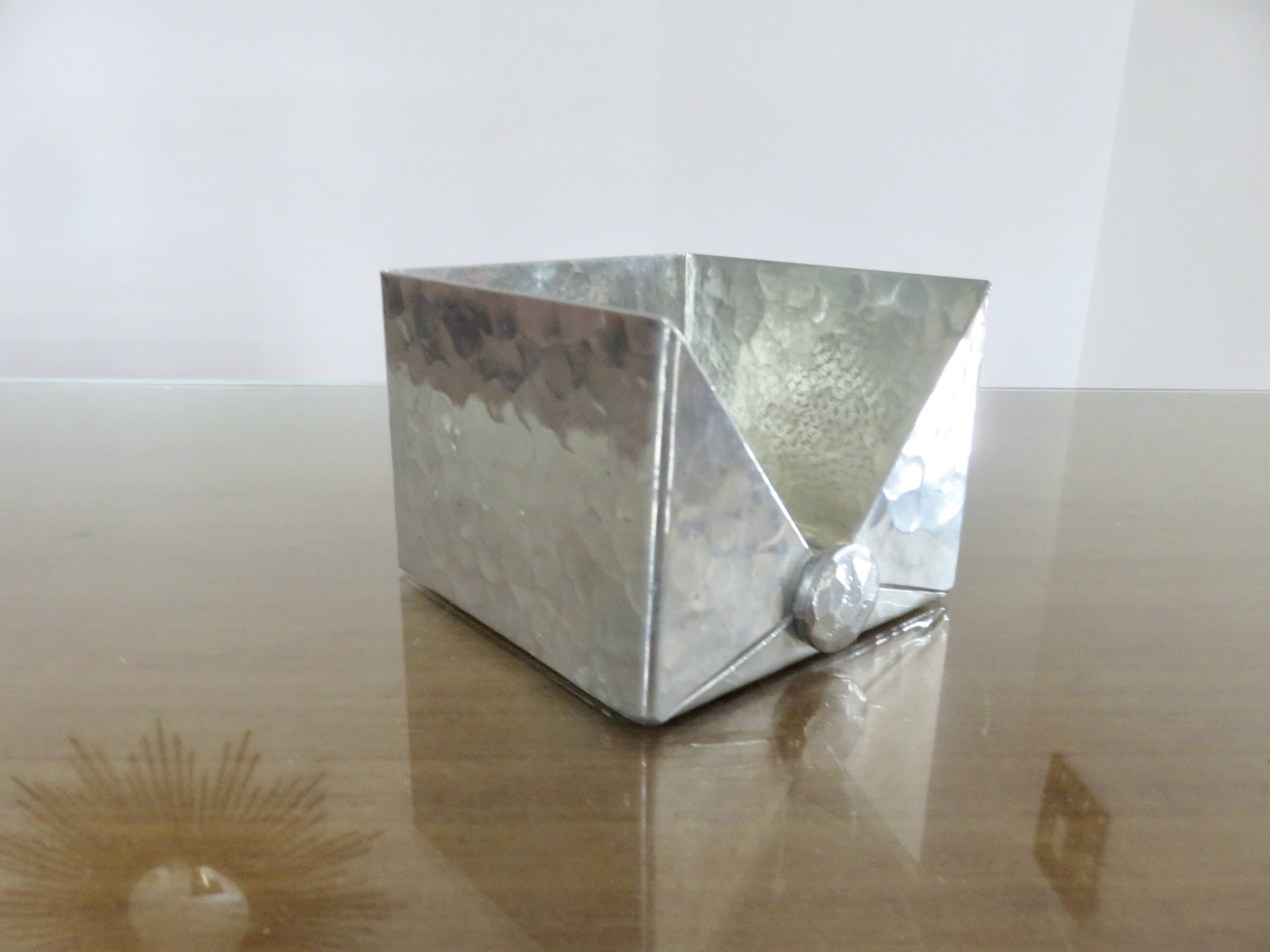 Modernist "Jean Goardere" post it holder in handmade pewter, 1970