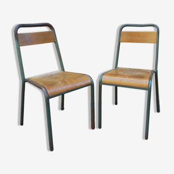 Pair of old Stella school chairs
