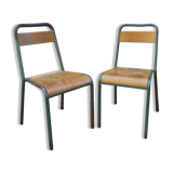Pair of old Stella school chairs