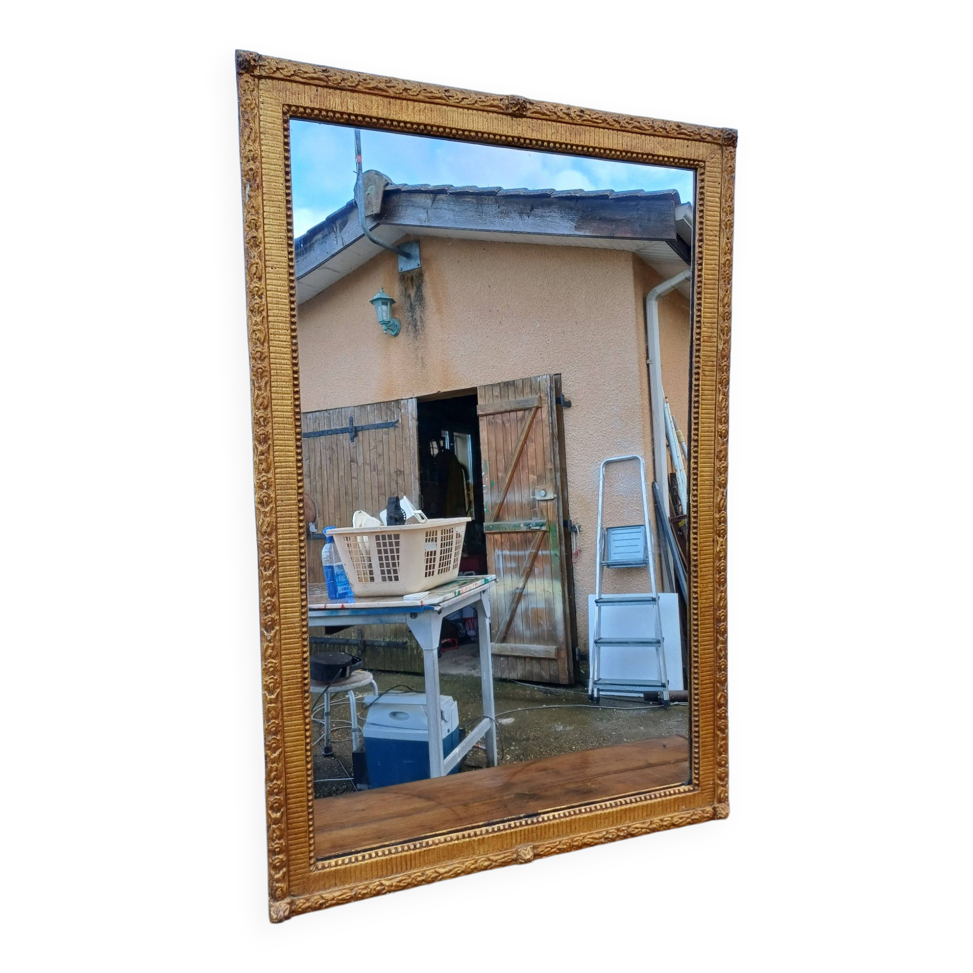 Miroir 19 éme Bois et Stuck Doré
