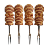 Vintage shell-shaped snail forks/bulots