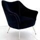 Italian Armchair with Brass Legs reupholstered in Magnificent Velvet