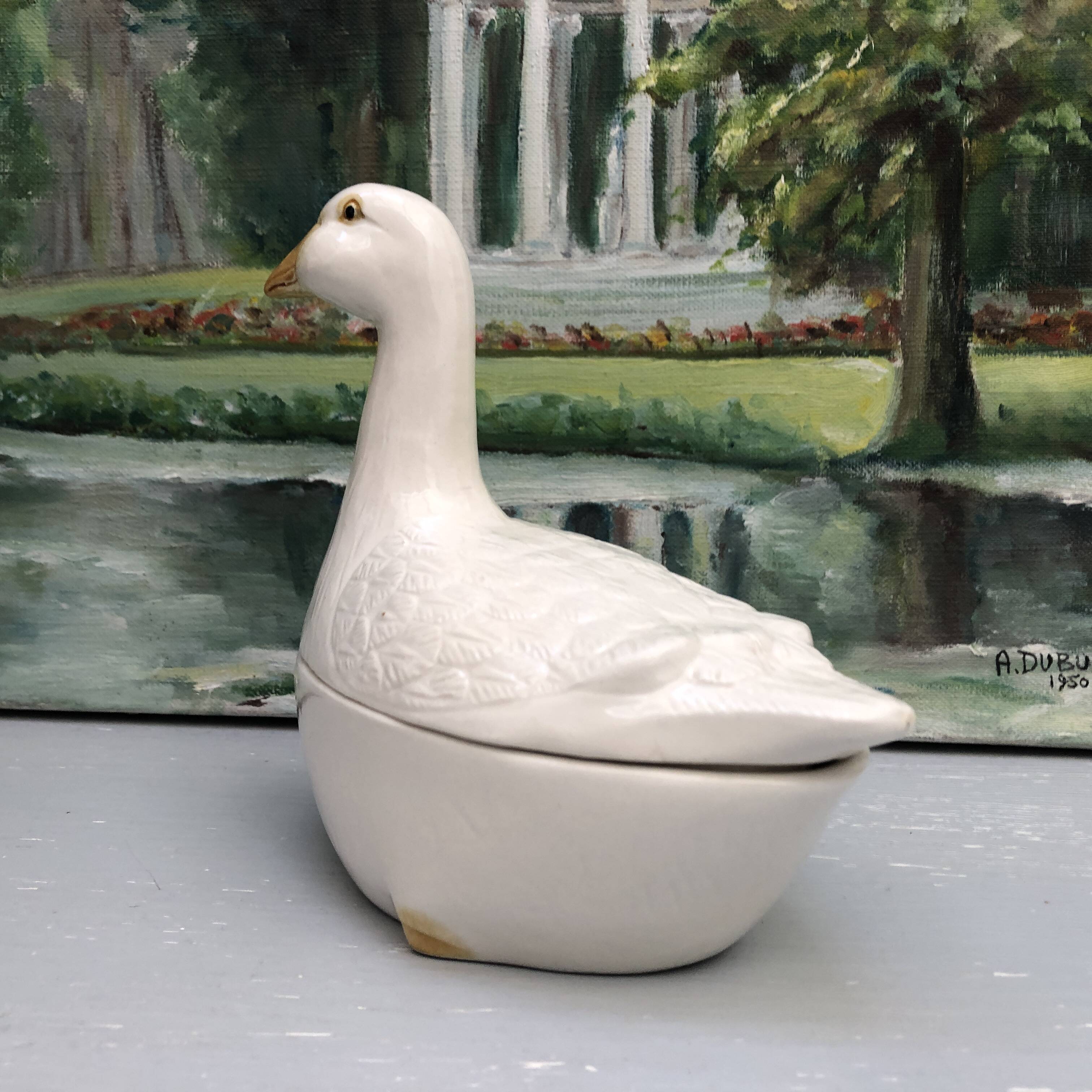 Vintage Earthenware Terrine Michel Caugant Goose France