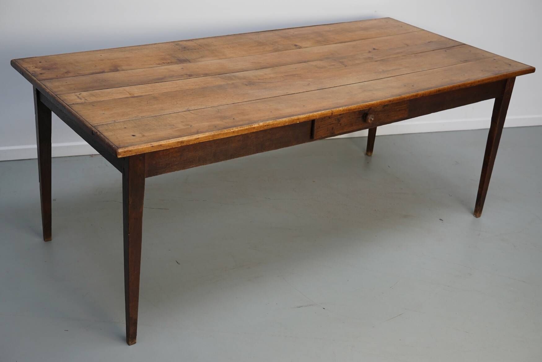Rustic French Farmhouse Oak Dining Table from the Early 20th Century