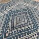 White and blue margoum rug hand-woven in natural wool
