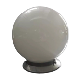 Plafonnier applique ancienne globe opaline blanc socle métal Art déco 1930 ø 20 cm