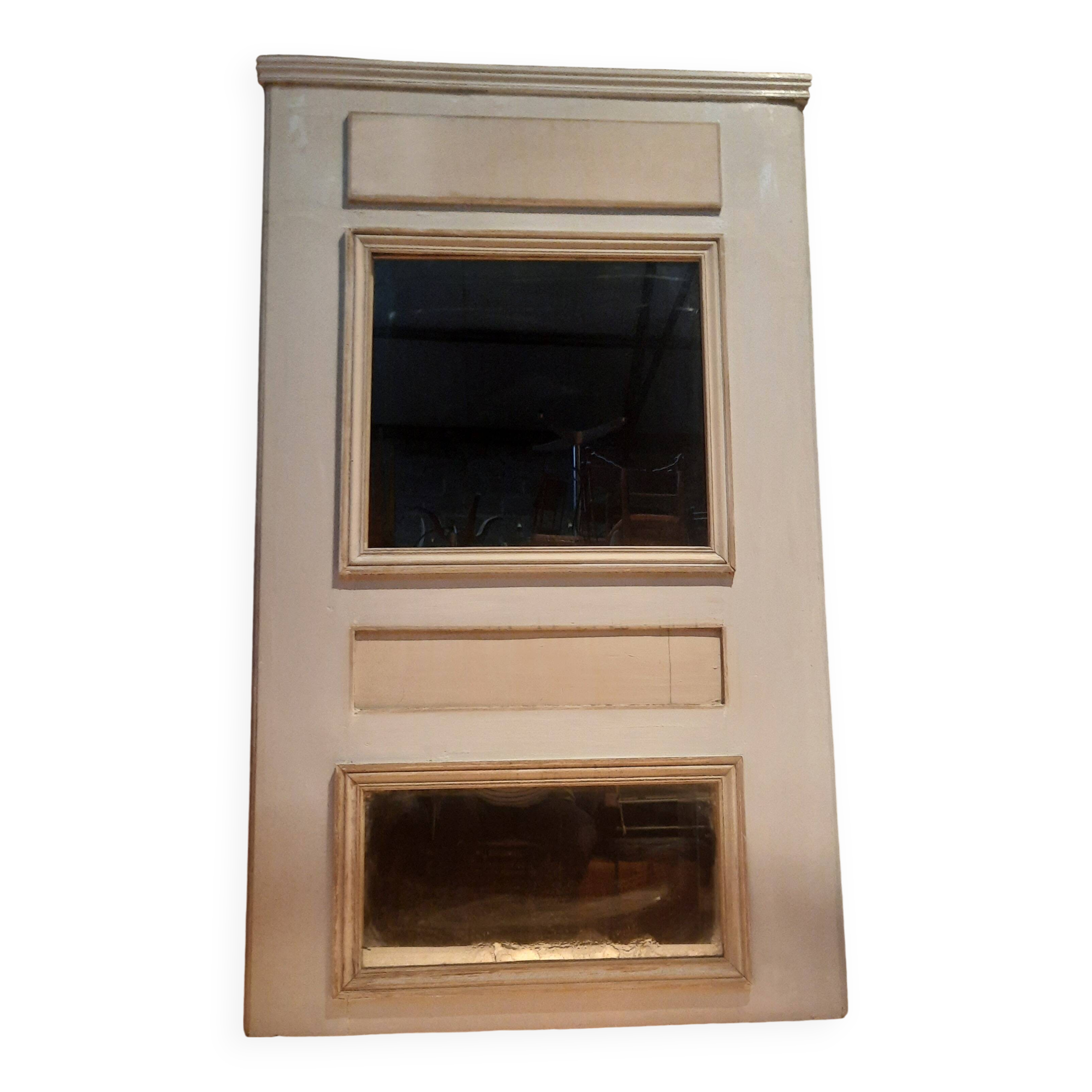 Woodwork trumeau with two mirrors